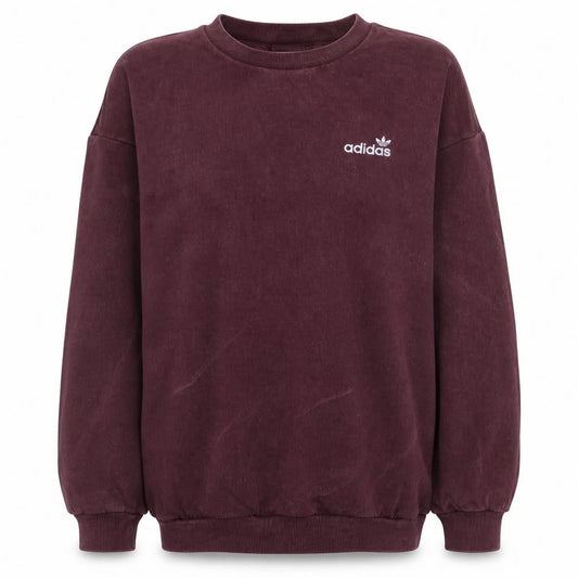 Adidas Women's Burgundy Crew Neck Sweatshirt Size 10 Cotton Blend