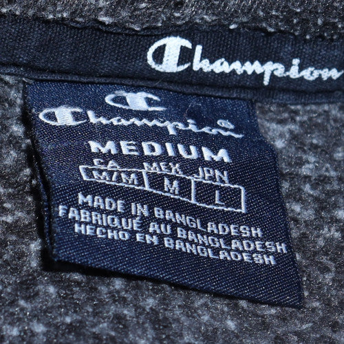 Champion Men's Grey Pullover Hoodie Medium Fleece Logo Sweatshirt