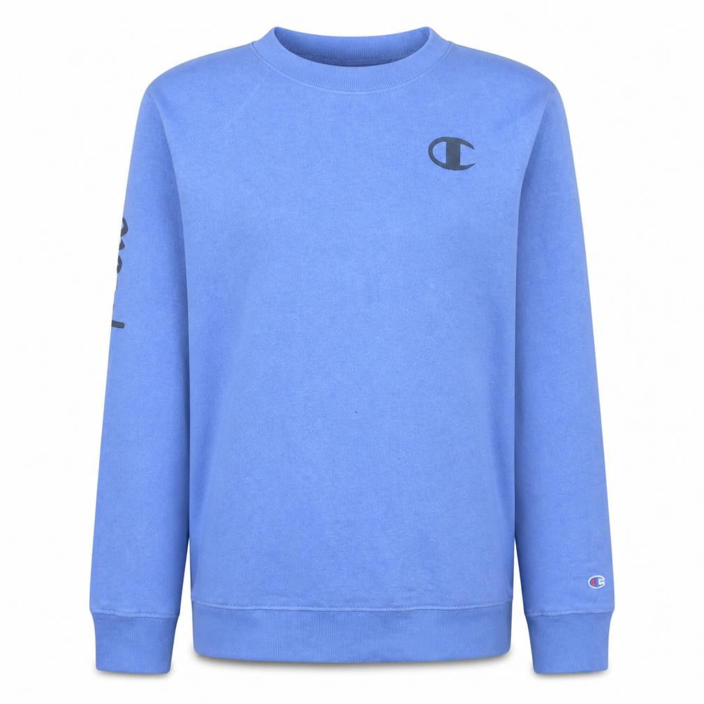 Champion Women's Blue Crew Neck Sweatshirt Size L Logo Print