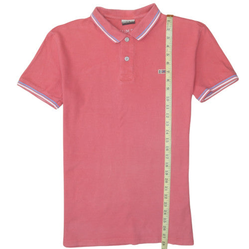 Napapijri Mens Pink Short Sleeve Slim Fit Polo Shirt Size L