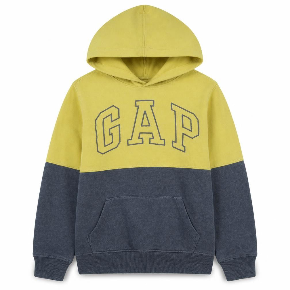 Gap Kids Boys Yellow & Grey Pullover Hoodie XXL Cotton Blend Sweatshirt