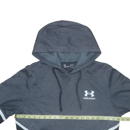 Under Armour Men's Grey Pullover Hoodie M Logo Zip Pockets ColdGear