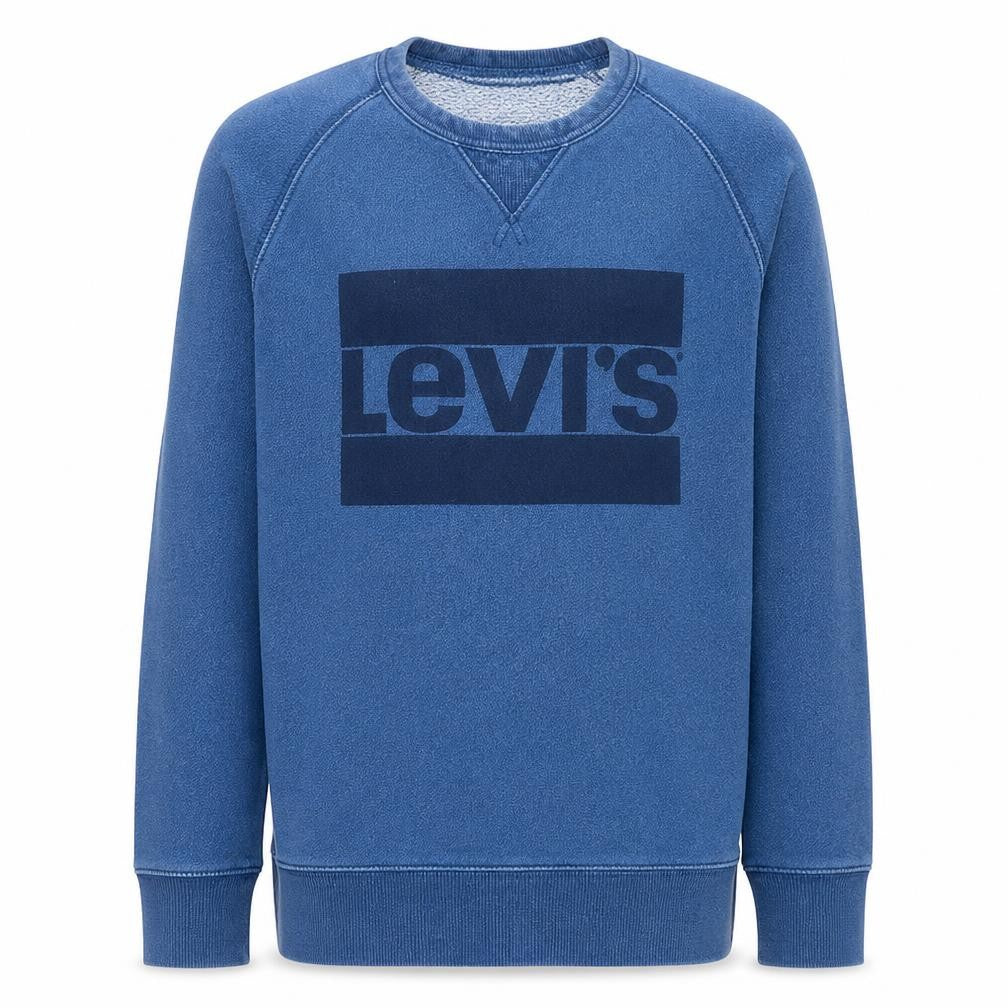 Levi's Men's Blue Logo Crew Neck Pullover Sweatshirt Size S