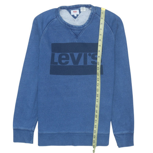 Levi's Men's Blue Logo Crew Neck Pullover Sweatshirt Size S