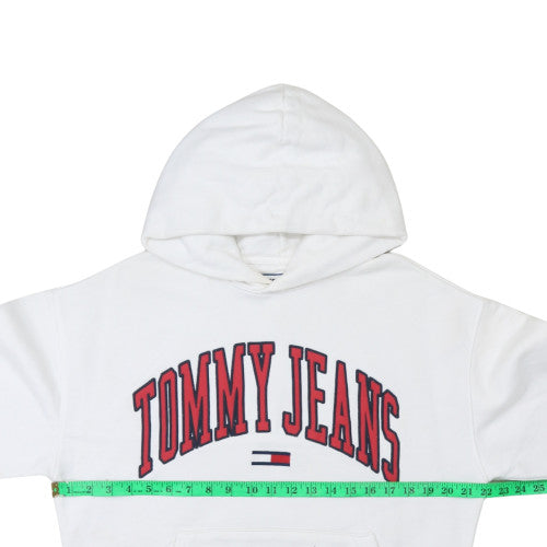 Tommy Jeans Men's White Pullover Hoodie Small Logo Retro Style