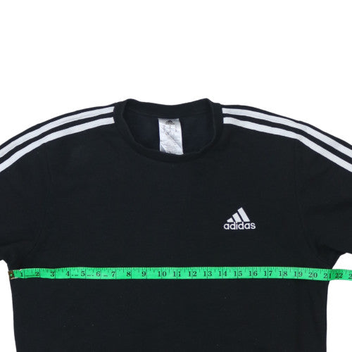 Adidas Men's Black Crew Neck Pullover Sweatshirt M Regular Fit