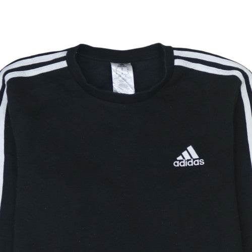 Adidas Men's Black Crew Neck Pullover Sweatshirt M Regular Fit