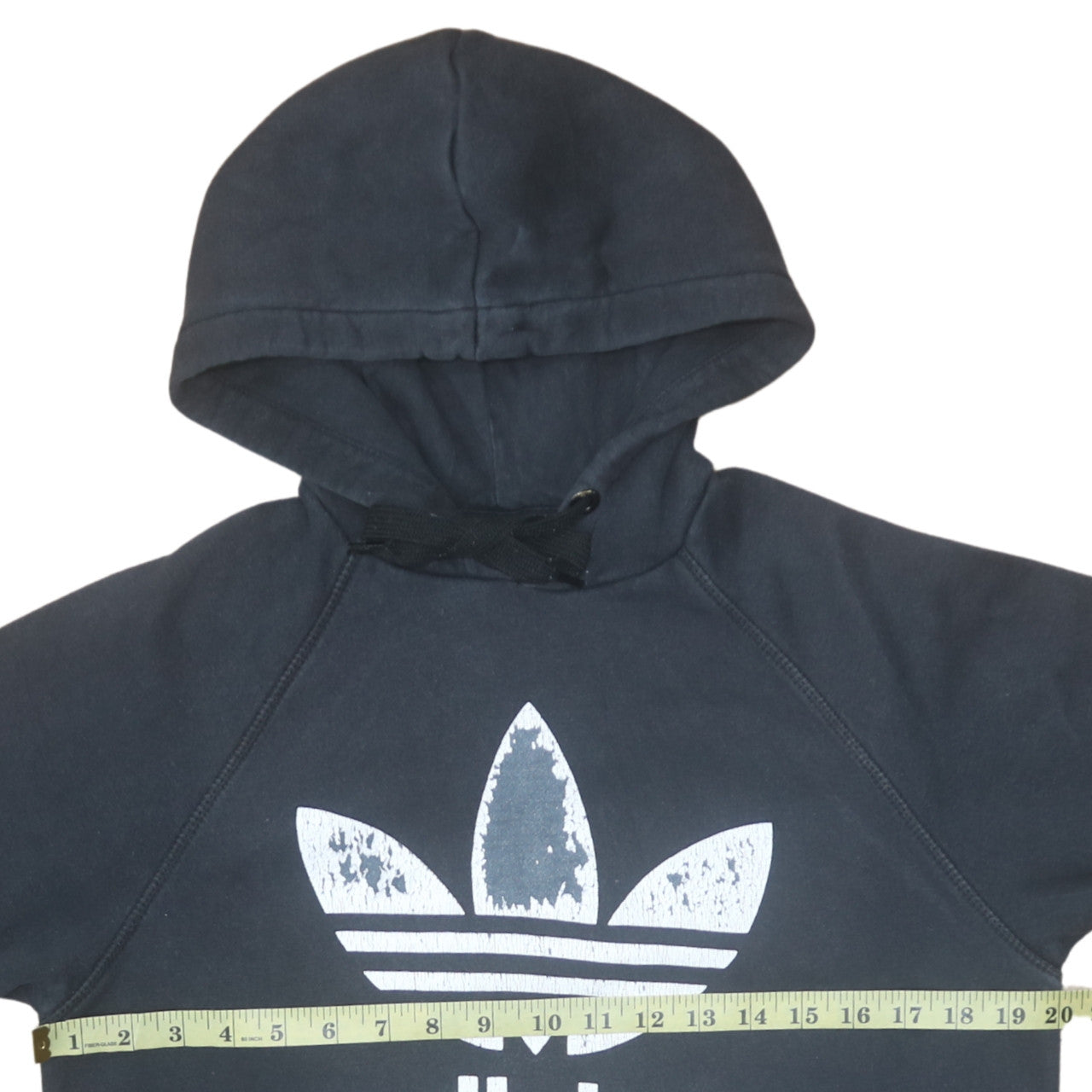 Adidas Mens Black Pullover Hoodie M Sports Logo Graphic Fleece