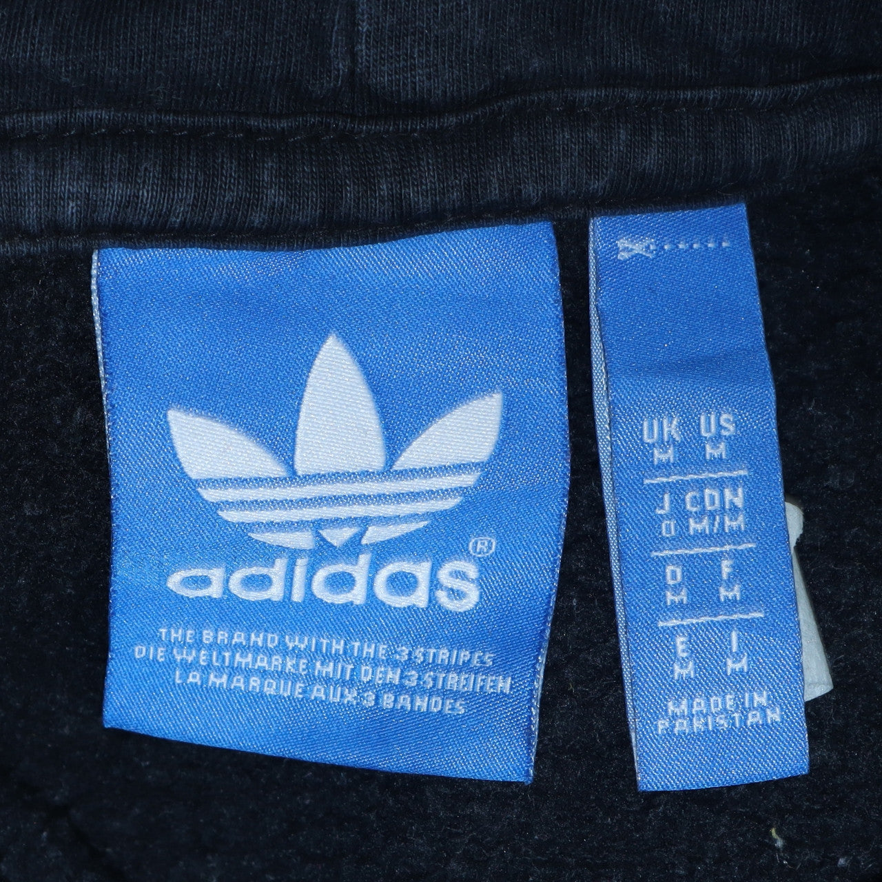 Adidas Mens Black Pullover Hoodie M Sports Logo Graphic Fleece