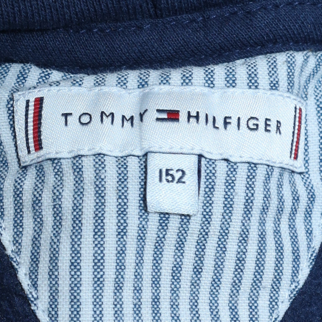 Tommy Hilfiger Girls Navy Blue Hooded Pullover Sweatshirt Dress Size 152 (Age 12)
