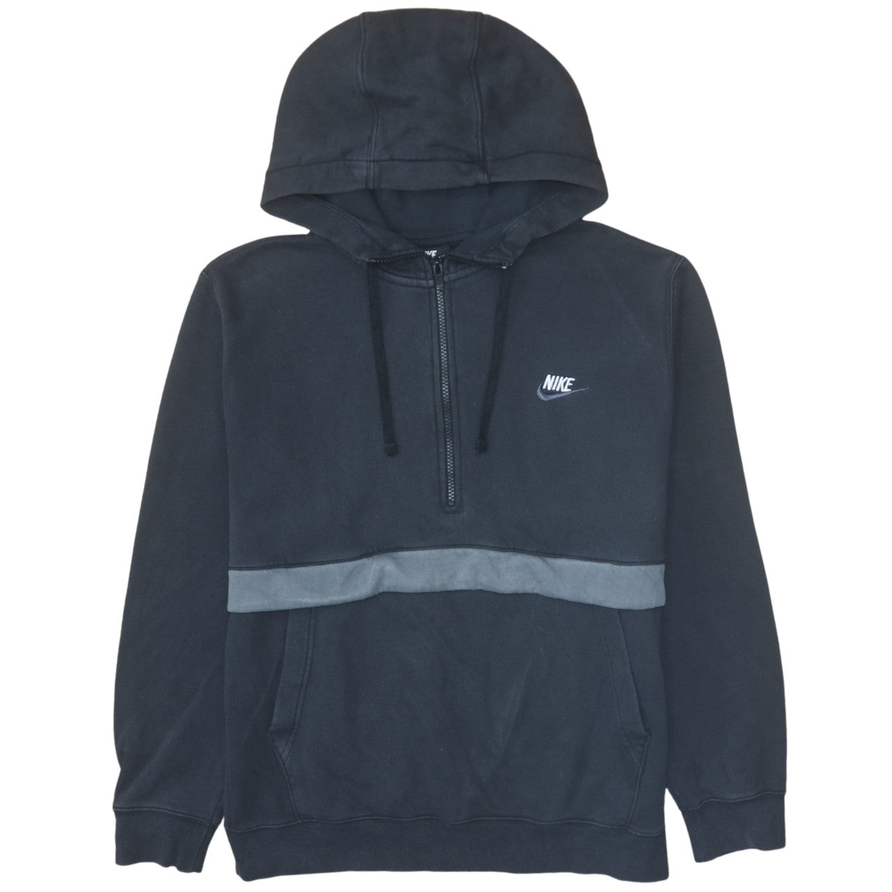 Nike Men's Black 1/2 Zip Hoodie Fleece Lined Pullover Size L