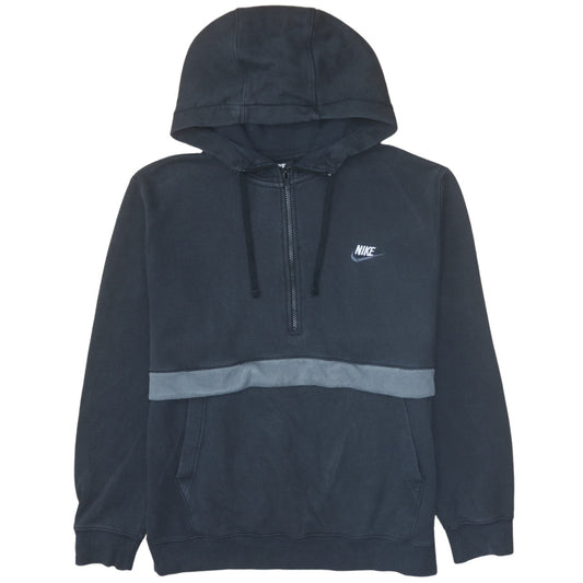 Nike Men's Black 1/2 Zip Hoodie Fleece Lined Pullover Size L