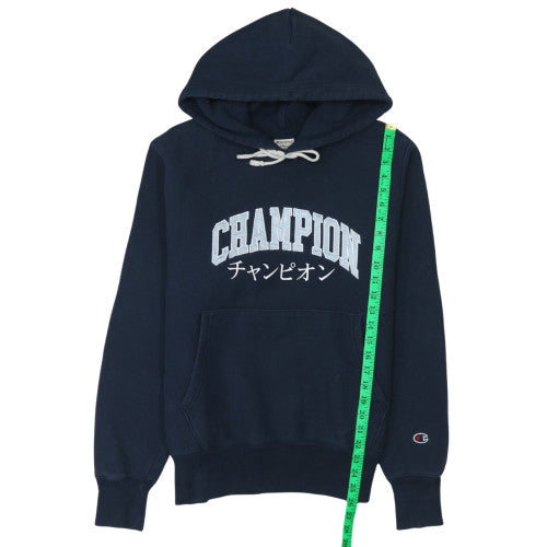 Champion Men's Blue Pullover Hoodie Small Logo Fleece Sweatshirt
