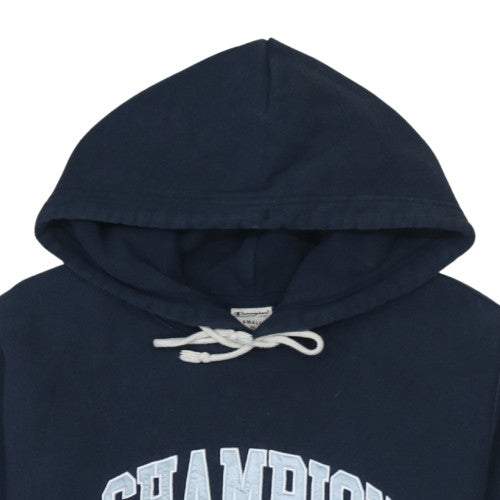 Champion Men's Blue Pullover Hoodie Small Logo Fleece Sweatshirt