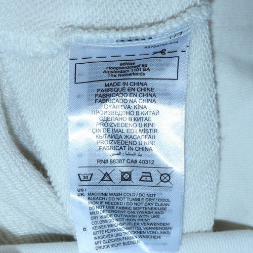 Adidas Women White Crew Neck Pullover Sweatshirt Size 8 Graphic Print