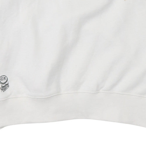 Adidas Women White Crew Neck Pullover Sweatshirt Size 8 Graphic Print