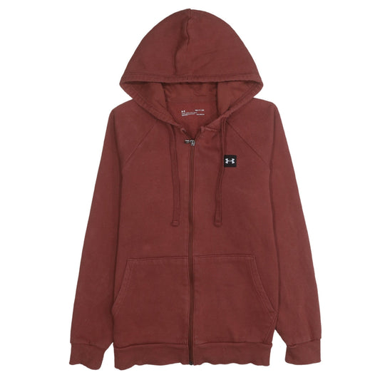 Under Armour Men's Brown Full Zip Hoodie Size S Relaxed Fit Fleece