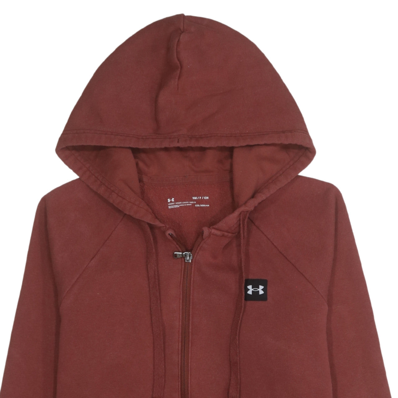 Under Armour Men's Brown Full Zip Hoodie Size S Relaxed Fit Fleece