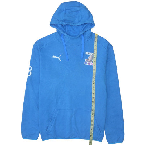 Puma Men's Blue Pullover Hoodie Size L Embroidered Logo Sportswear