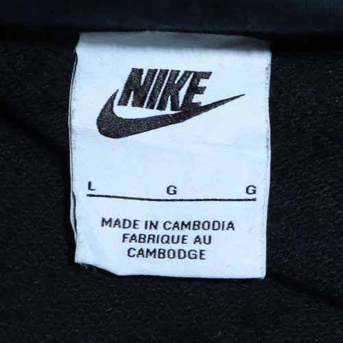 Nike Men Black L Pullover Hoodie Graphic Logo Sportswear