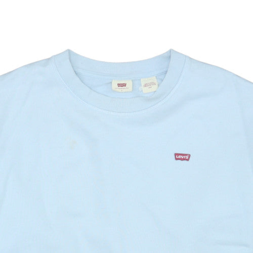 Levi's Men's Blue Pullover Sweatshirt L Regular Fit Logo Crew Neck