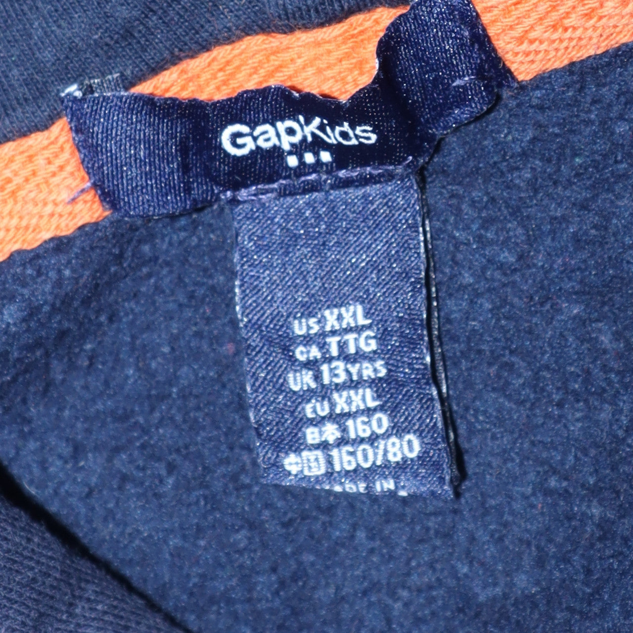 GAP Boys Blue Full Zip Hoodie 13-14 Years Fleece Warm Casual