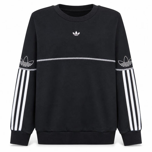 Adidas Boys Black Crew Neck Pullover Sweatshirt 13-14 Years Classic Style