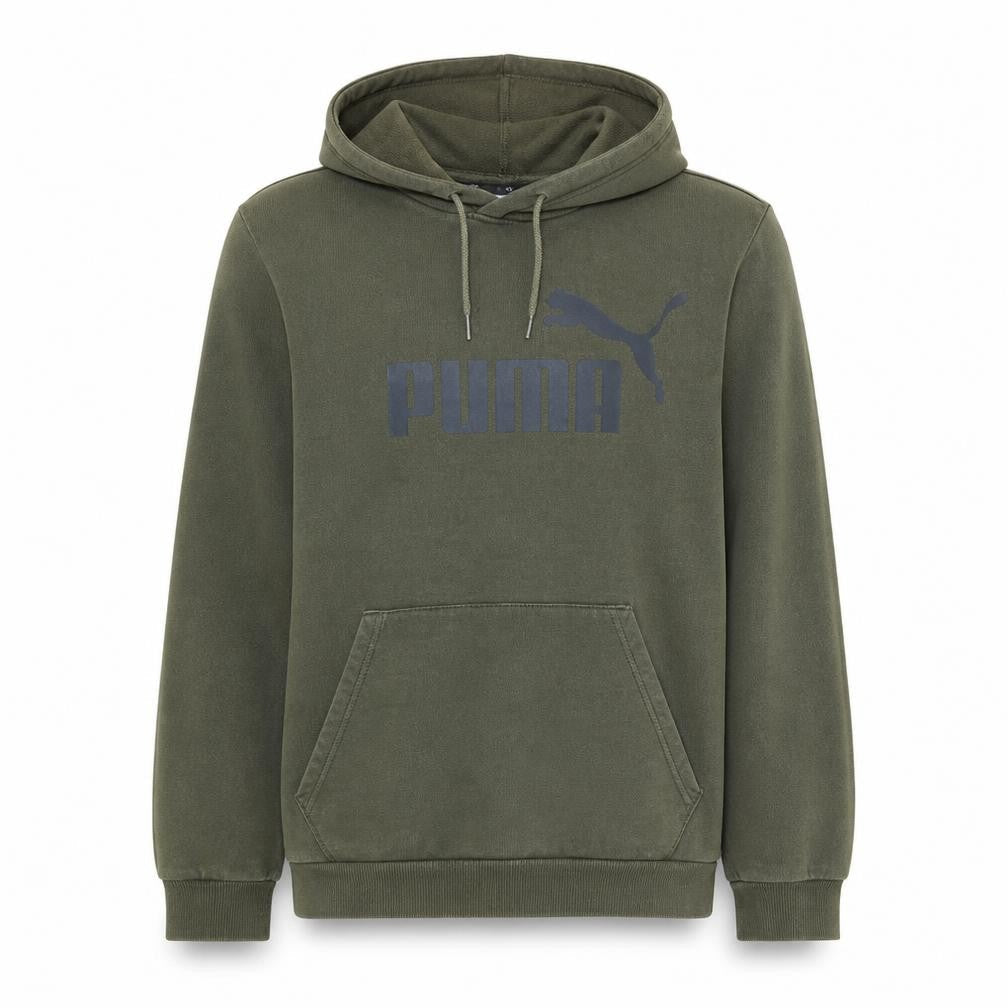 Puma Men’s Green Pullover Hoodie M Fleece Logo Sweatshirt
