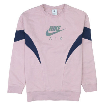 Additional front view of Nike girls’ pink crew neck sweatshirt xl graphic print pullover