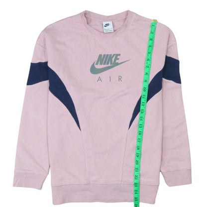 Back view of Nike girls’ pink crew neck sweatshirt xl graphic print pullover