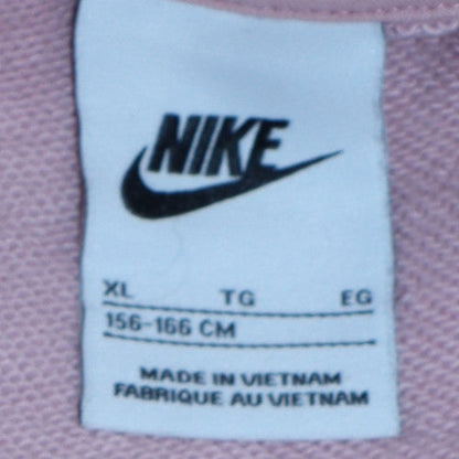 Additional view of Nike girls’ pink crew neck sweatshirt xl graphic print pullover