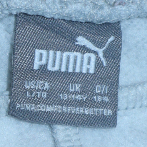 Puma Boys Grey 13-14 Years Sweatpants Regular Fit Fleece Activewear Trousers