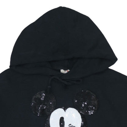Preloved Levi's Women Black XS Pullover Hoodie Mickey Mouse Sequin Design - Image 7