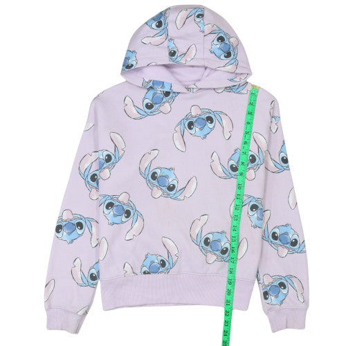 Disney Girls Purple Stitch Hoodie 13-14 Years Pullover Fleece Sweatshirt