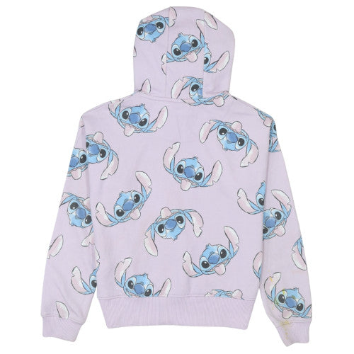 Disney Girls Purple Stitch Hoodie 13-14 Years Pullover Fleece Sweatshirt