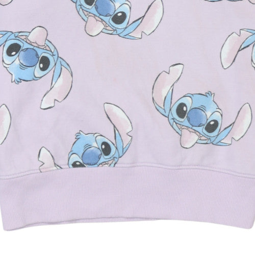 Disney Girls Purple Stitch Hoodie 13-14 Years Pullover Fleece Sweatshirt