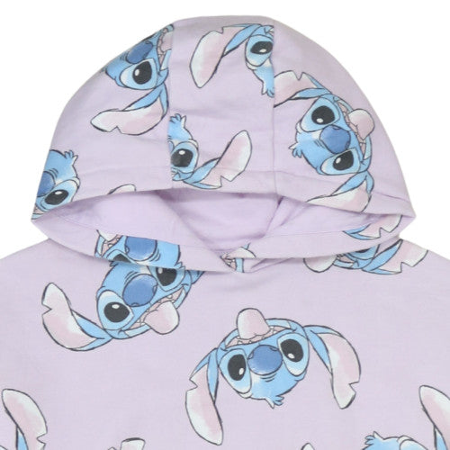 Disney Girls Purple Stitch Hoodie 13-14 Years Pullover Fleece Sweatshirt