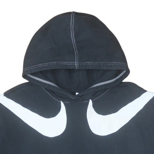 Nike Womens Black Pullover Hoodie L Graphic Logo Cotton Blend