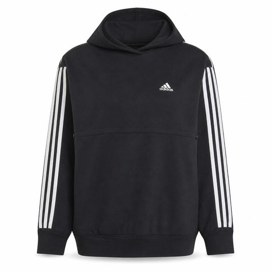 Adidas Womens Black Pullover Hoodie Size M 12-14 with Logo Detail