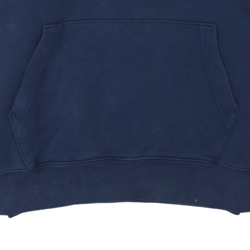 Nike Men's Blue Pullover Hoodie Medium Fleece Logo Sweatshirt