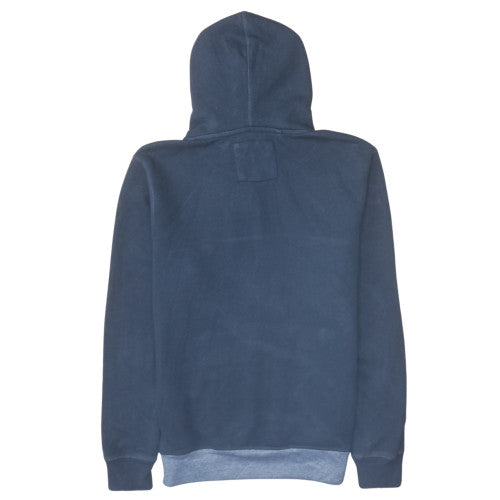 Diesel Men Blue Pullover Hoodie L Fleece Cotton Blend Logo