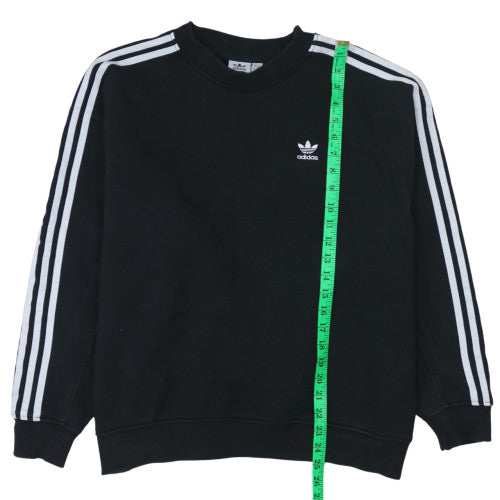 Adidas Women Black XS Pullover Sweatshirt Crew Neck Classic Logo