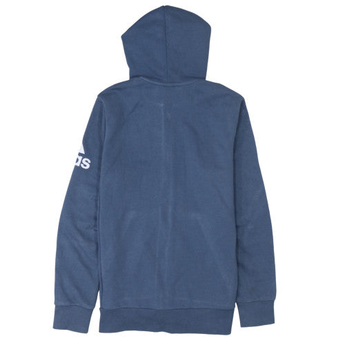 Adidas Boys Blue Full Zip Hoodie 13-14 Years Regular Fit Sportswear