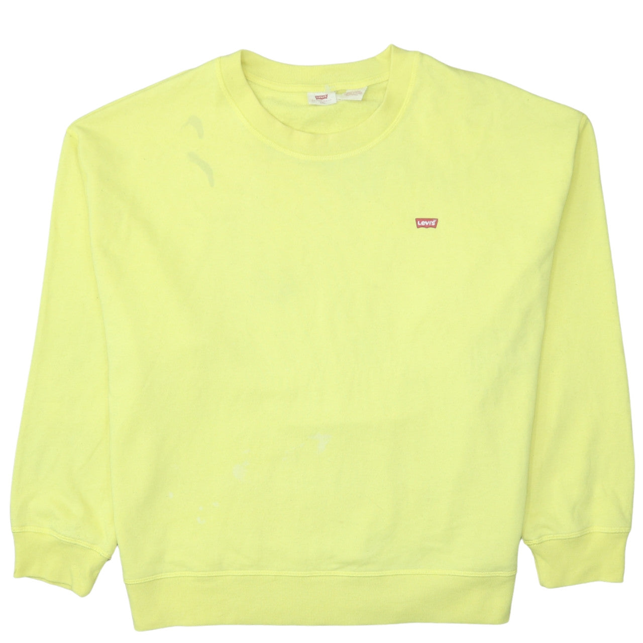 Levi's Women Yellow Crew Neck Long Sleeve Pullover Sweatshirt XXL