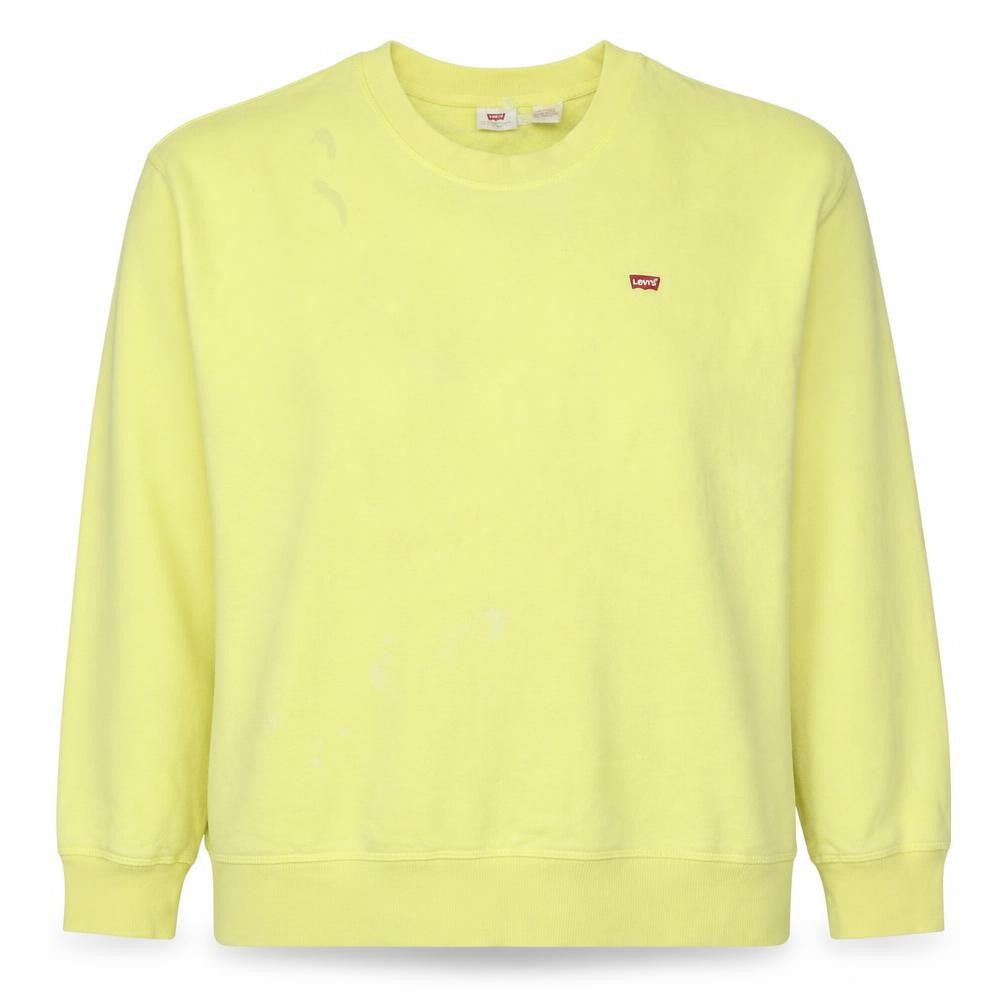 Levi's Women Yellow Crew Neck Long Sleeve Pullover Sweatshirt XXL