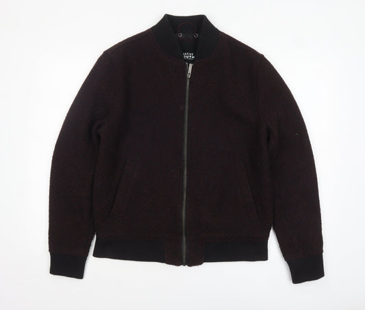 Native Youth Men's Brown Wool Blend Bomber Jacket Size M