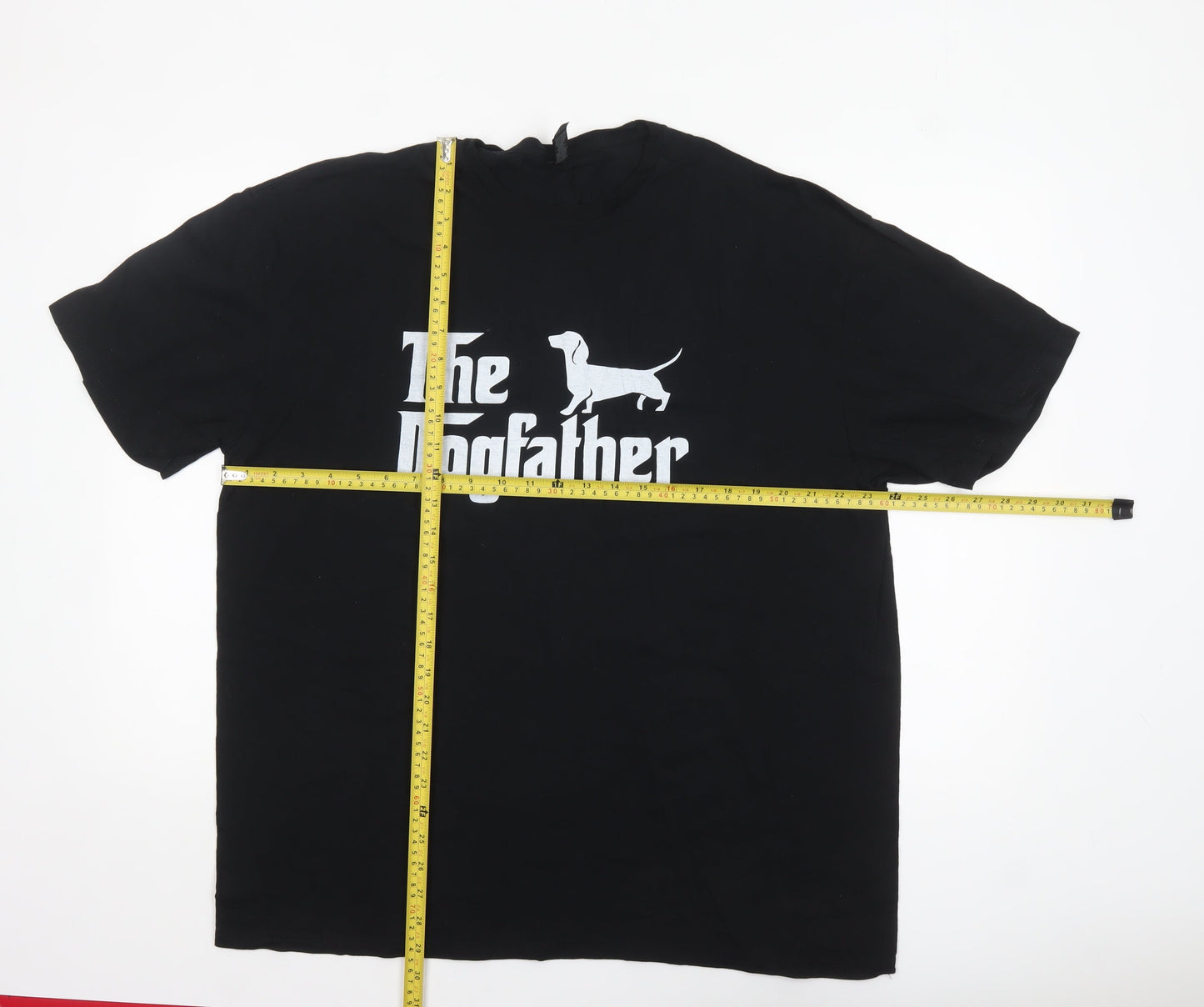Gildan Men's Black 2XL Funny Dog Graphic Cotton T-Shirt