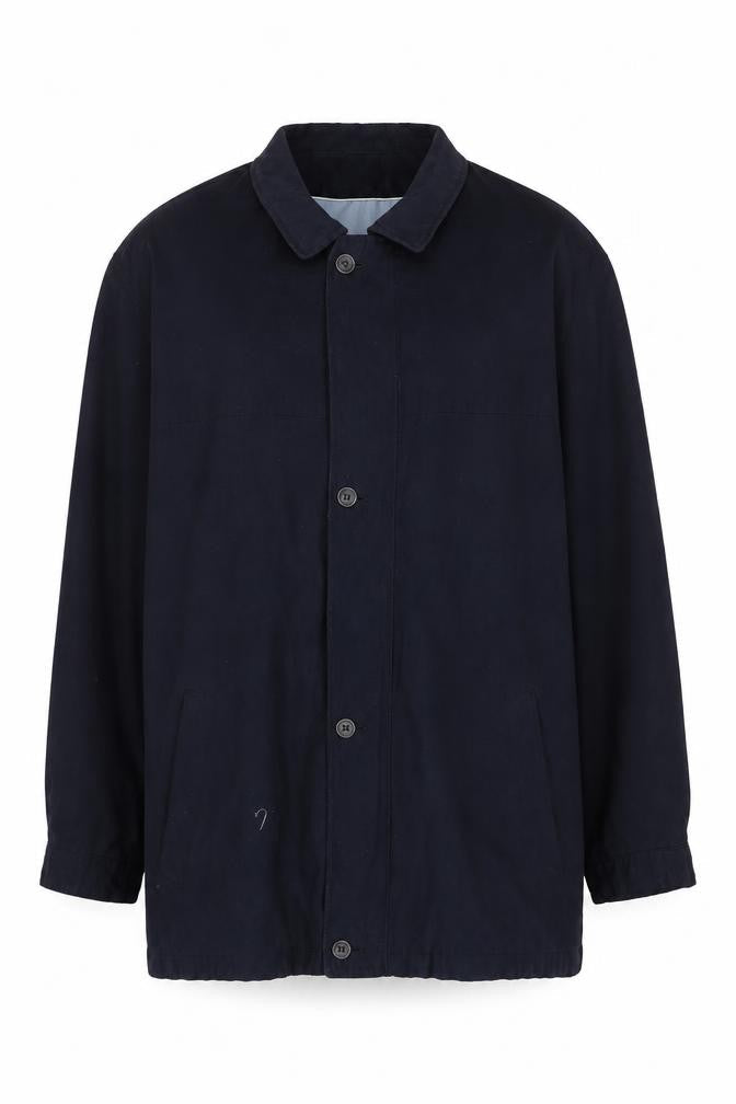Bugatti Men's Blue Polyester Mid-Length Overcoat Jacket Size 56