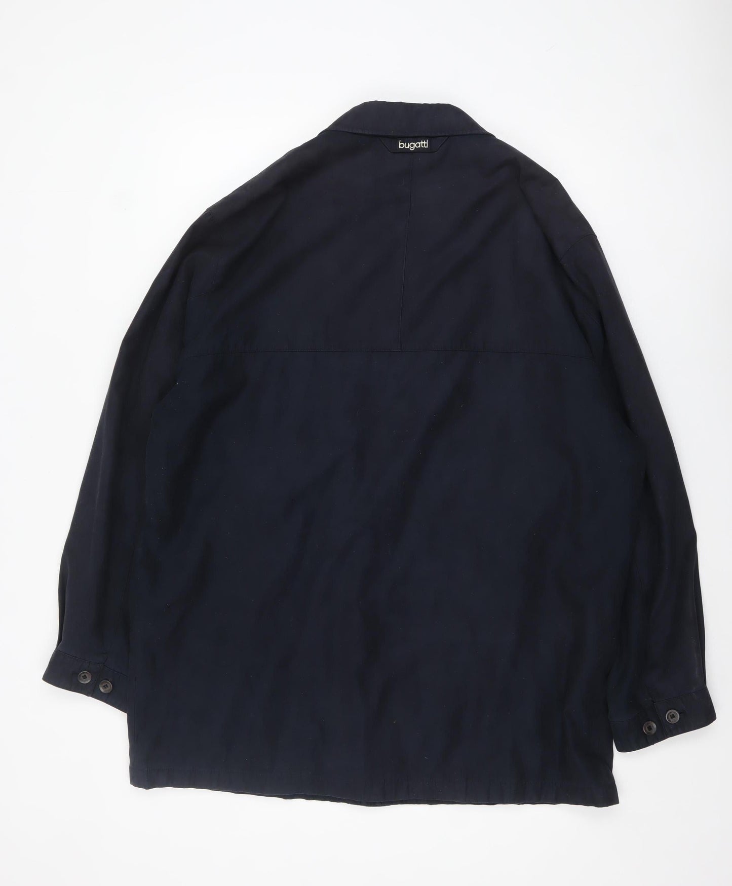 Bugatti Men's Blue Polyester Mid-Length Overcoat Jacket Size 56