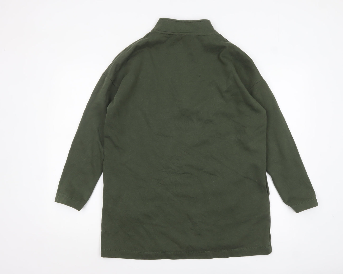 Tu Women Khaki Green 1/2 Zip Long Sleeve Pullover Sweatshirt Size 14